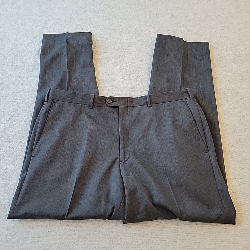 JB Britches Nordstrom Dress Pants Men's 38R Gray Wool Pleated Uncuffed‎ 38x32